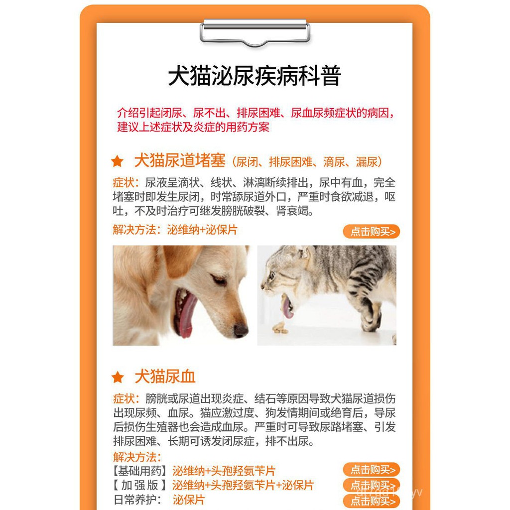 普安特泌保片猫咪狗狗尿道炎尿频尿急尿痛尿血尿石泌尿道感染消炎 Shopee Singapore