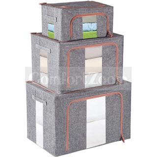 Fabric Foldable Storage Box Oxford Cloth Steel Frame Shelf Storage Bag Quilt Cloth Blanket Organizer