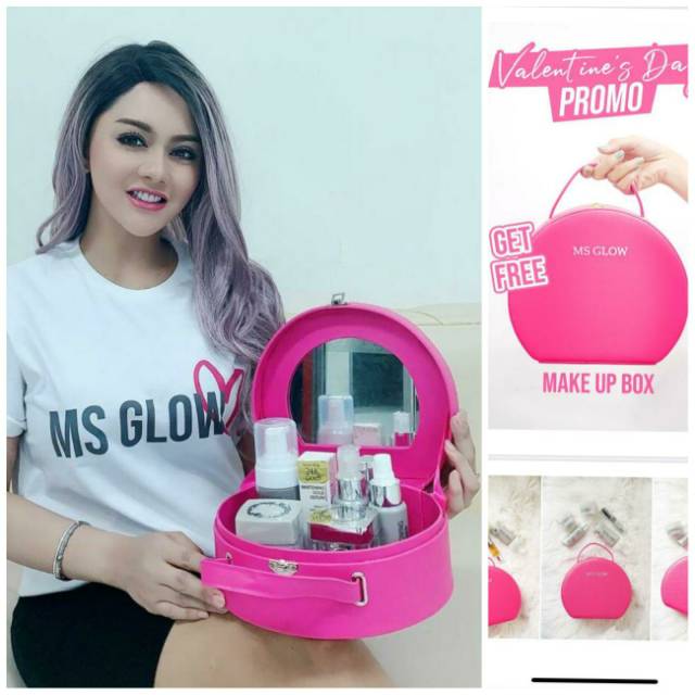 Ms Glow Beauty Makeup Box Cosmetic Bag Make Up Box Msglow Shopee Singapore