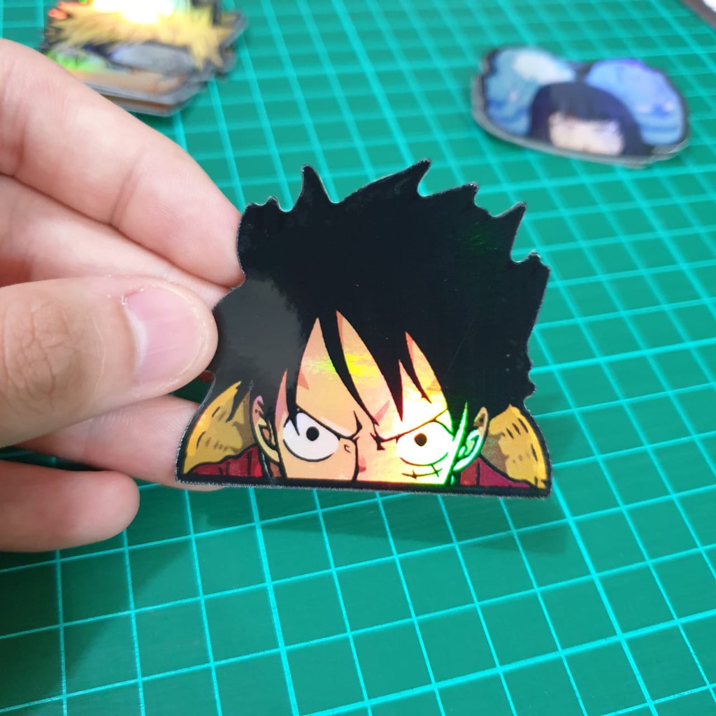 5cm one piece luffy anime holographic stickers for gift shopee singapore