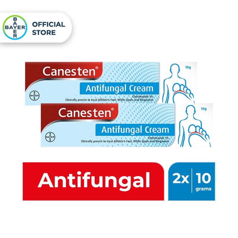 [BUNDLE OF 2] CANESTEN ANTIFUNGAL CREAM 20g/ RINGWORM / WHITE SPOTS