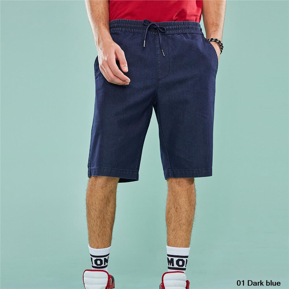 men's denim shorts with elastic waist