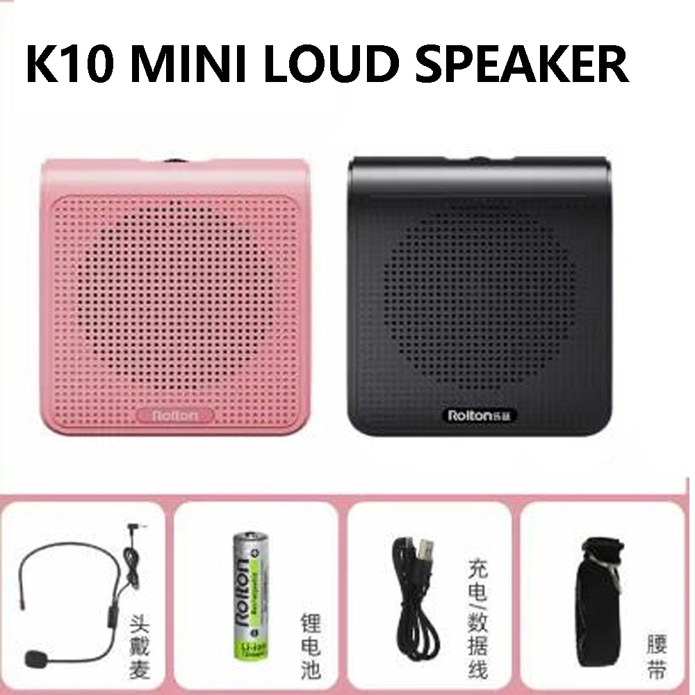 K10 Portable Loud Speaker Mini Voice Amplifier Microphone for Teacher Presenter Tour Guide