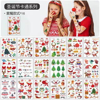 Image of Temporary Tattoo for Kids Adults, Christmas Waterproof Body Stickers, Face Fake Tattoos Kit, Cute Tattoo Decorat