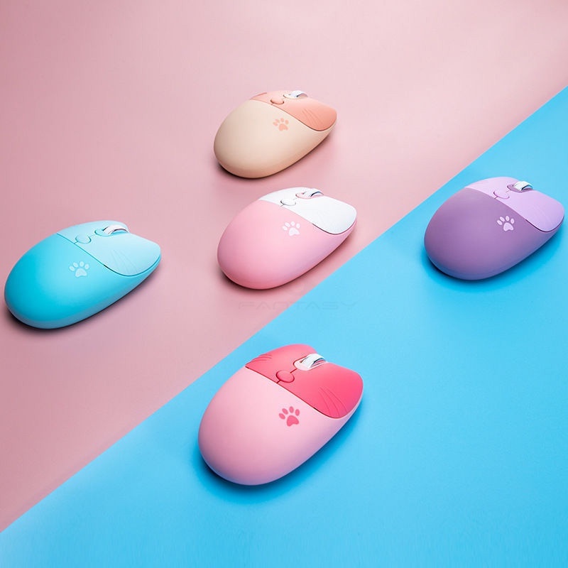 MOFii M3AG Super Cute Kitty Cat Shape Wireless Mute Mouse Gaming Mouse Girls Office Mouse for Laptop