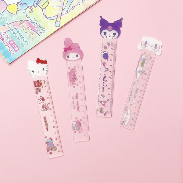 Hello Kitty My Melody Transparent Acrylic 12cm Ruler Measuring Ruler ...