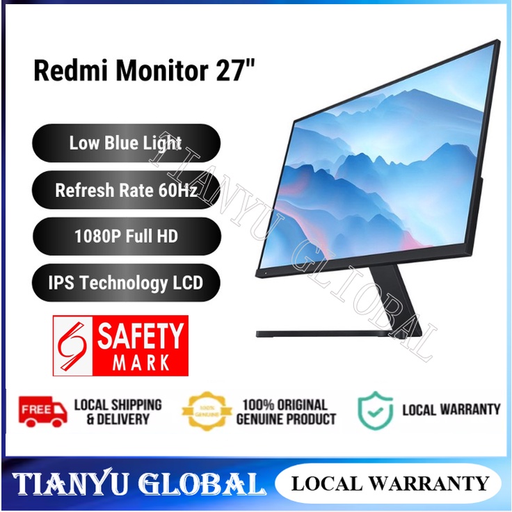 Original Redmi Monitor 27 Inch 1080P Display 60Hz Low Blue Light Slim