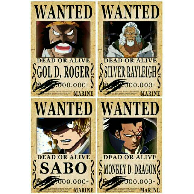 Bounty One Piece Kru Shirohige Poster Kru Big Mom Kru Shanks Ace Sabo Gol D Roger Dragon Shopee Singapore