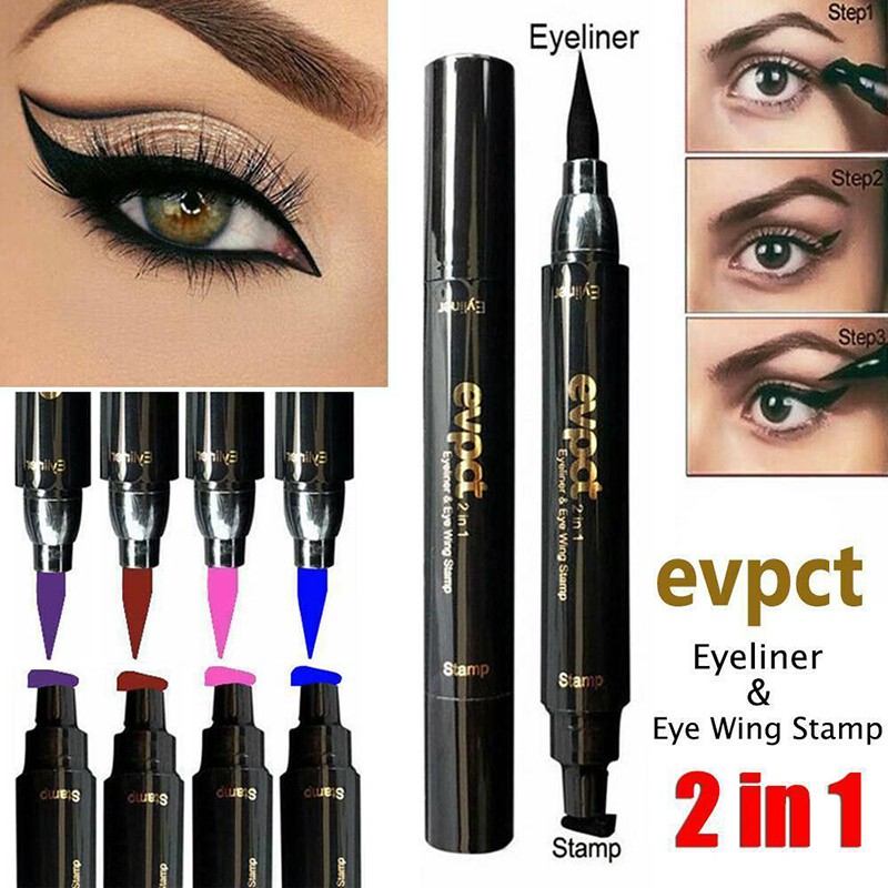 Double Head Liquid Eyeliner Pen Winged Eye Liner Pencil Stamp Makeup New Shopee Singapore