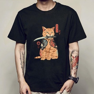 Men Summer Loose Casual Cat Print Anime T-shirt | Shopee Singapore