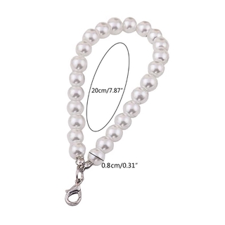 Image of thu nhỏ KING 5Pcs Faux Pearl Wristlet Chain Strap for Wallet White Pearls Wristlet Lanyard Keychain Hand Straps Kit For Purse Keys #1
