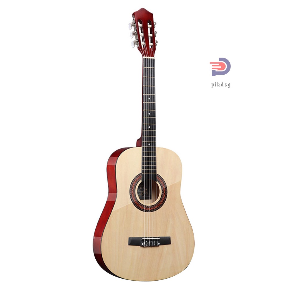 【Ready Stock】38'' Classic Acoustic Guitar 6 Strings Wooden Guitar for Students Beginners (Wood)