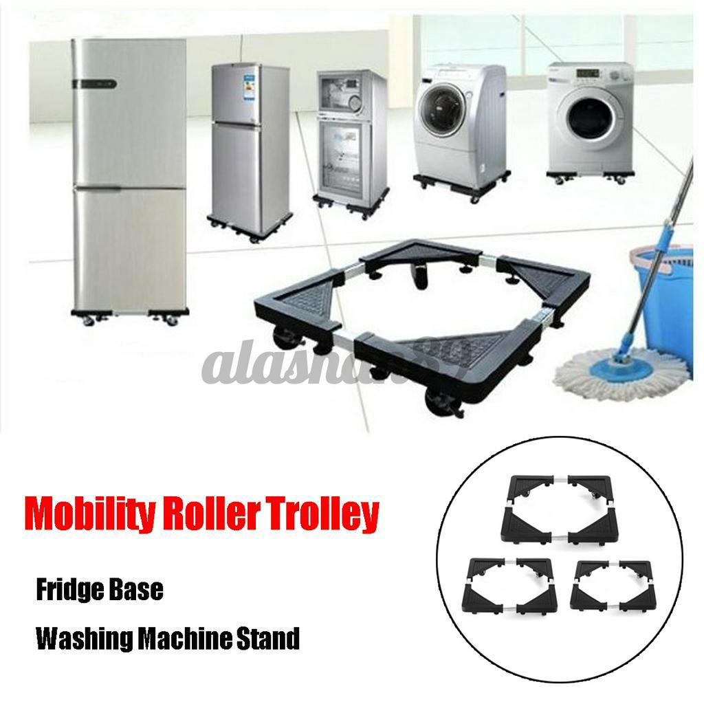 Stainless Steel Mobile Rack Fridge Freezer Wheel Holder Base Cart/Trolley/Roller for Washing Machine/Desiccator/Refrigerator/Cabinet/ 