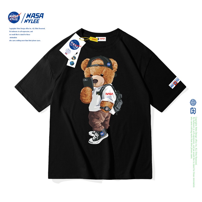 Nasa Ny Lee Flagship Store Official Website Cartoon Bear Co Branded Oversize T Shirt Men Short Sleeve Lovers Fashion Bra Shopee Singapore