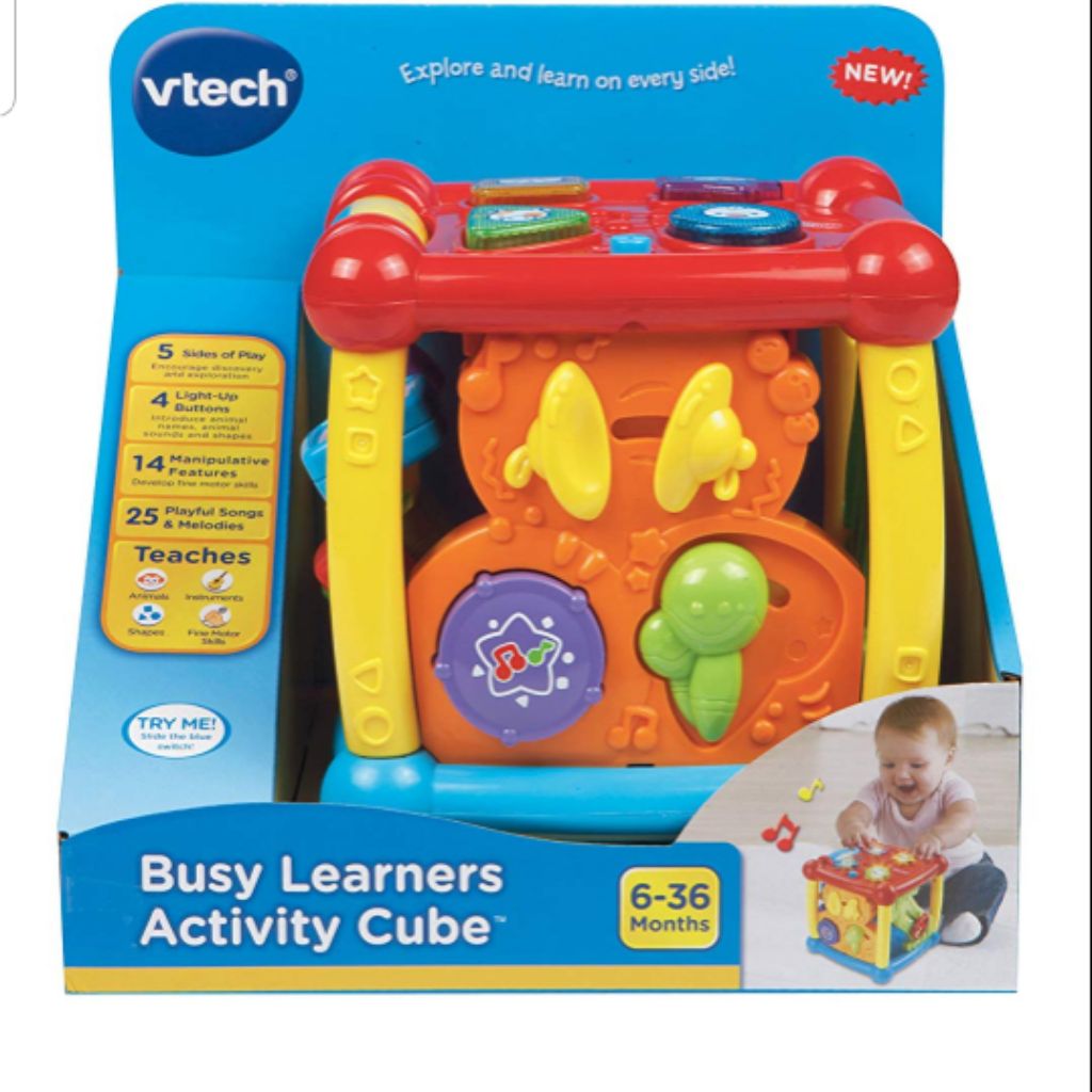 vtech busy learners activity cube pink