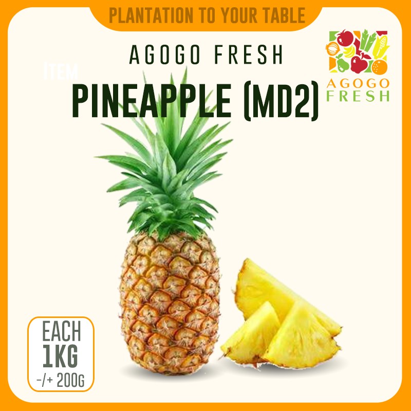 Agogo Fresh Fruit Pineapple Md2 1kg Shopee Singapore