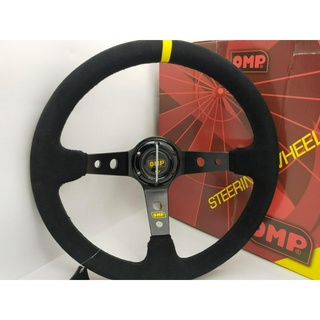 [Shop Malaysia] 350MM 14” Black Line Deep Dish Sport Steering Wheel Suede baldu kain Fits MOMO OMP NARDI BOSS HUB 8903-0-BK