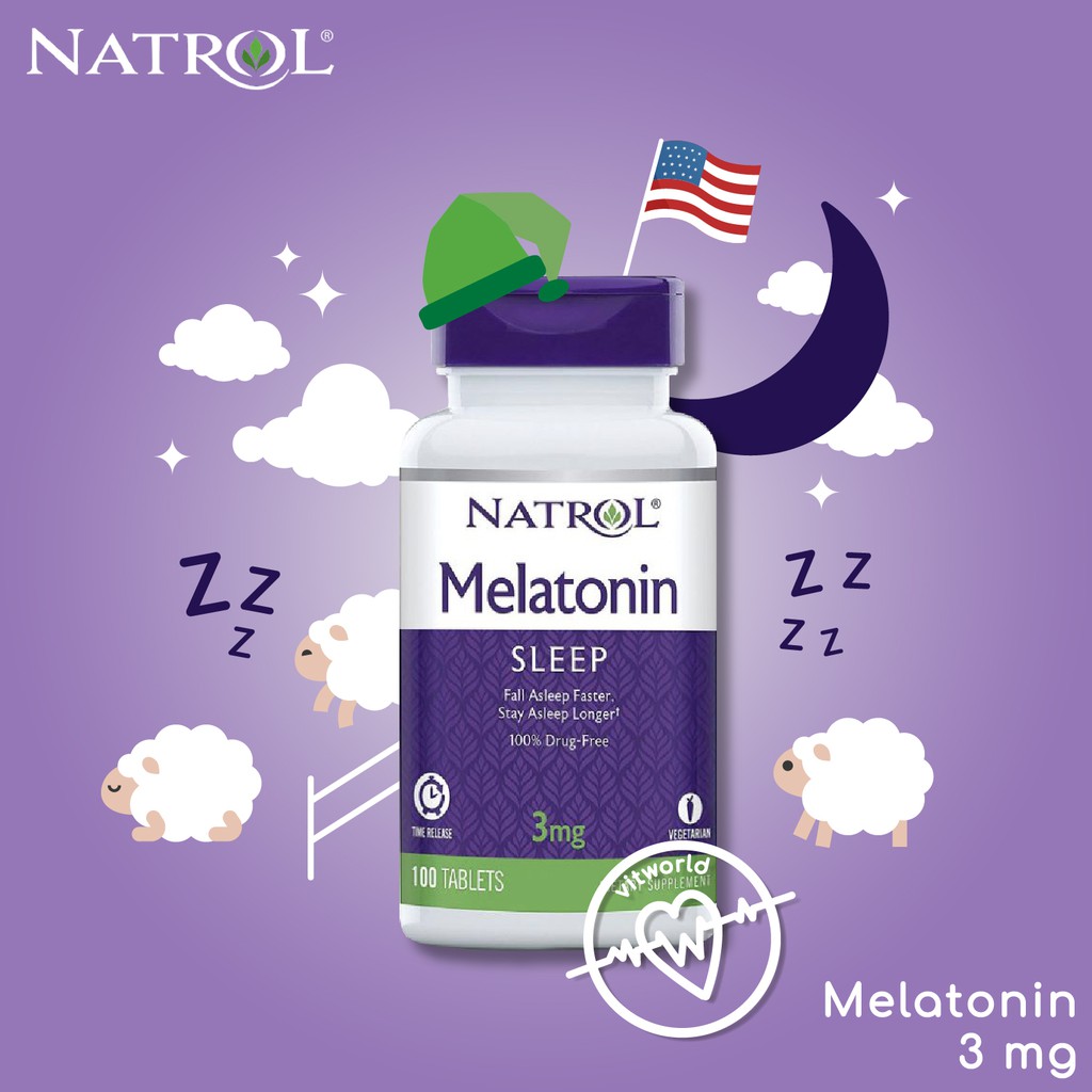 Natrol Melatonin Time Release to Improve Deep Sleep, Combat Jet Lag and