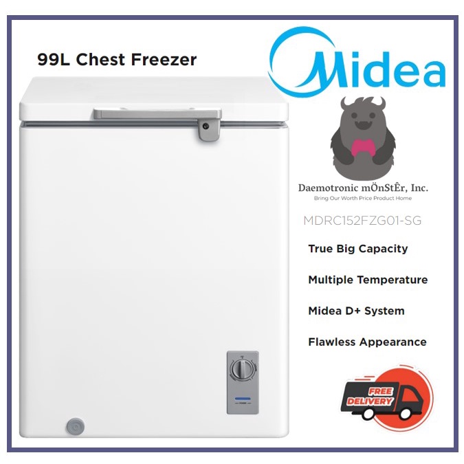 Midea MDRC152FZG01SG 99L Chest Freezer Shopee Singapore