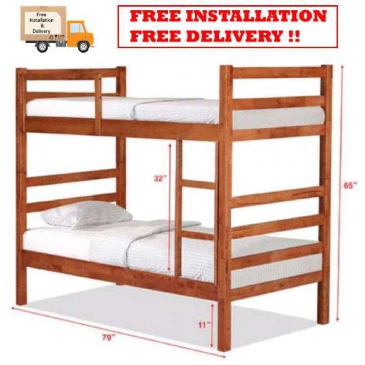 [Furniture Amart] Solid Wooden Double Decker Bed frame Single Super