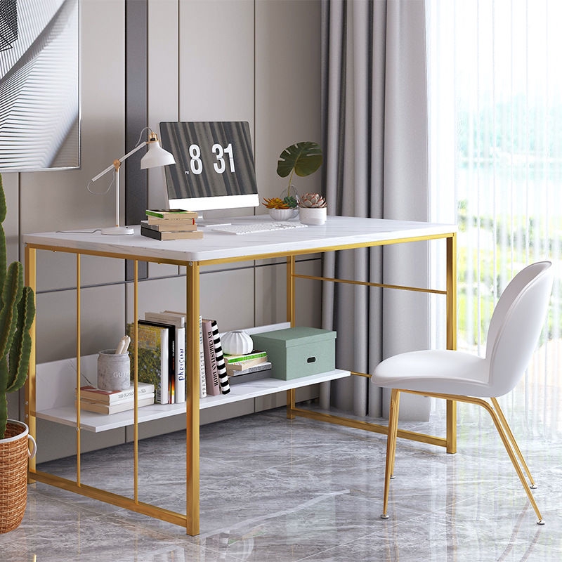 White Gold Student Study Desk Writing Desk Computer Table Bedroom Writing Reding Office Working Table Shopee Singapore