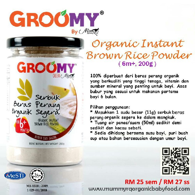 Groomy Baby Food Organic Instant Baby Cereal Baby Food Savoury Perasa Makanan Baby Bubur Baby Segera Shopee Singapore