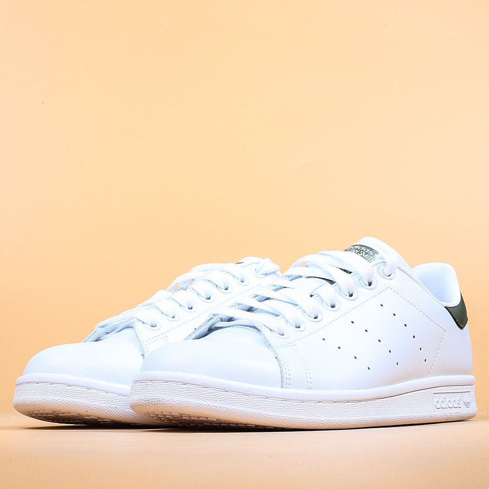 adidas white shoes with green