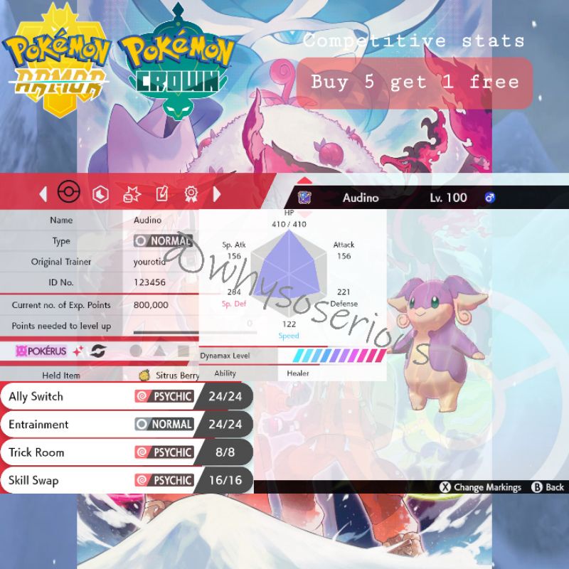 Pokemon Sword and Shield Square Shiny Audino (Digital code) | Shopee ...