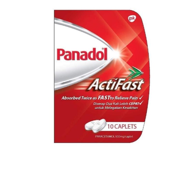 Panadol Actifast Paracetamol For Fast Pain Relief Headache Fever Muscle Pain Toothache Back Pain 10 Caplets Shopee Singapore
