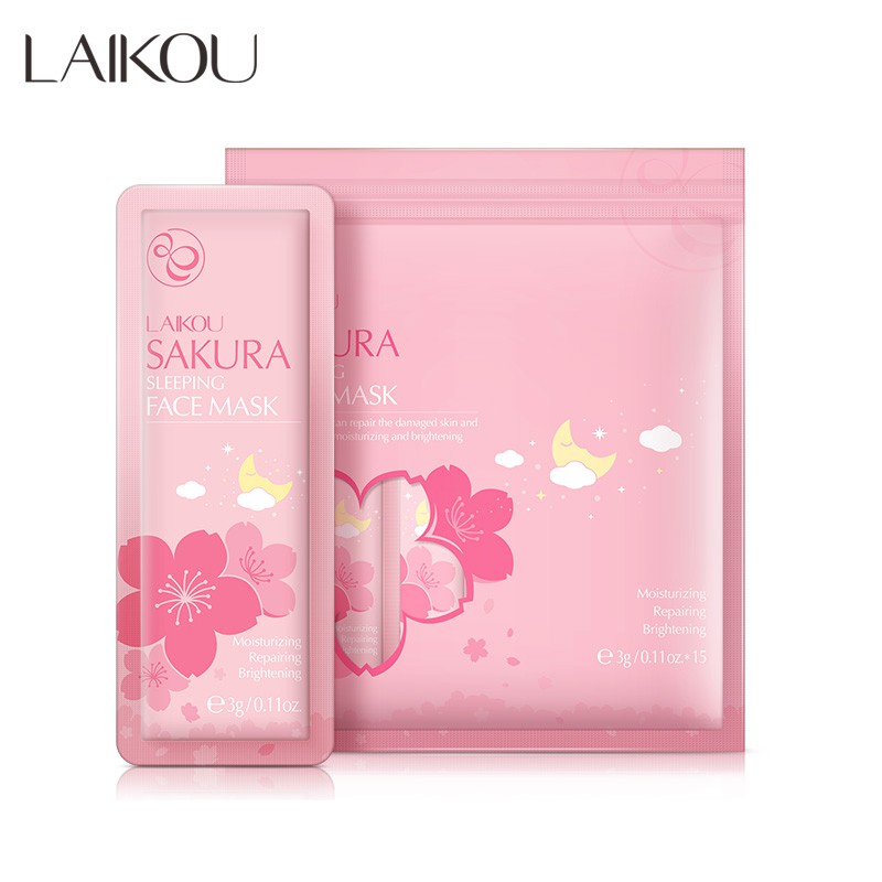 LAIKOU Sakura Sleeping Mask Acne Skin Care Moisturizing Soothing Night Cream Korean Cherry