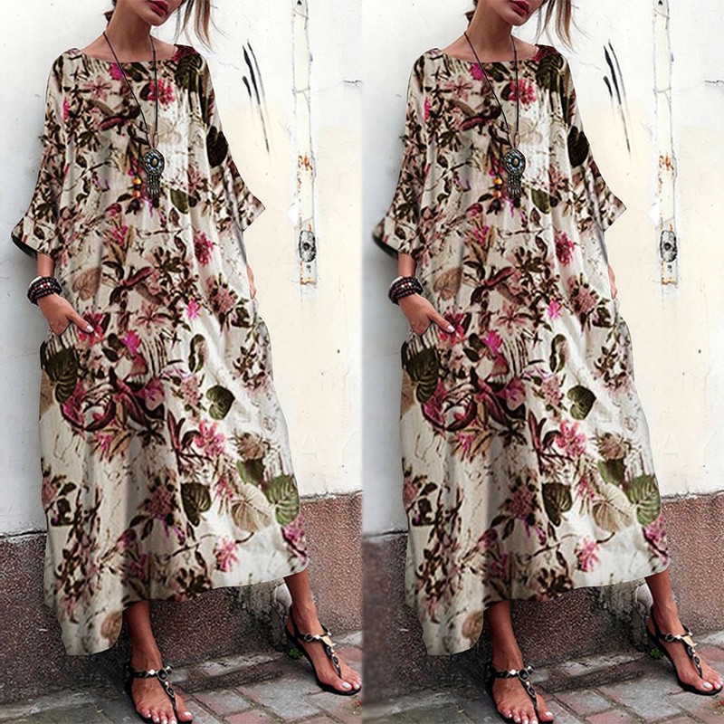 floral beach maxi dress