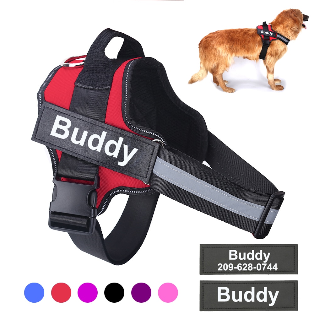 Personalized Dog Harness NO PULL Reflective Breathable Adjustable Pet