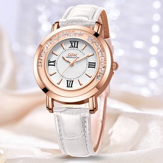 Opk Jam Tangan Perempuan Wanita Murah Girl Ladies Watch Women Waterproof Leather Strap Genuine Original Quartz Small Dial Luminous Flowing Rhinestone Trend Design Shopee Singapore