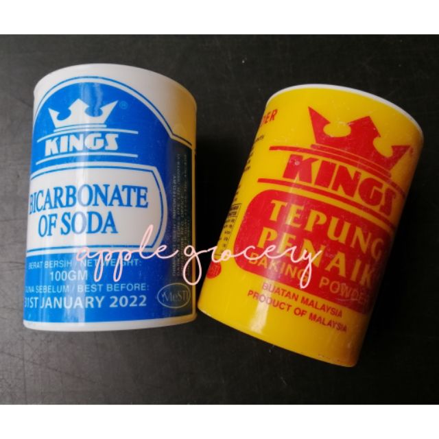 Shop Malaysia Kings Baking Powder Bicarbonate Of Soda 100gm Shopee Singapore