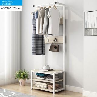 Clothes Rack Shoe Cabinet One Multi Functional Simple Floor To Ceiling Door Hanger Wear Rack Home Change Shoe Stool Into The Door Shelf Shopee Singapore