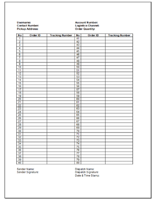 J T Express Waybill Form