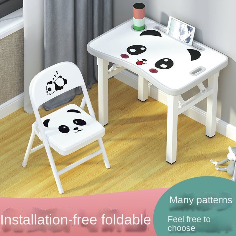 Simple Children'S Study Table And Chair Set Household Boys And Girls  Foldable Writing Small Desk Child Student Work Table 7Kpu | Shopee Singapore
