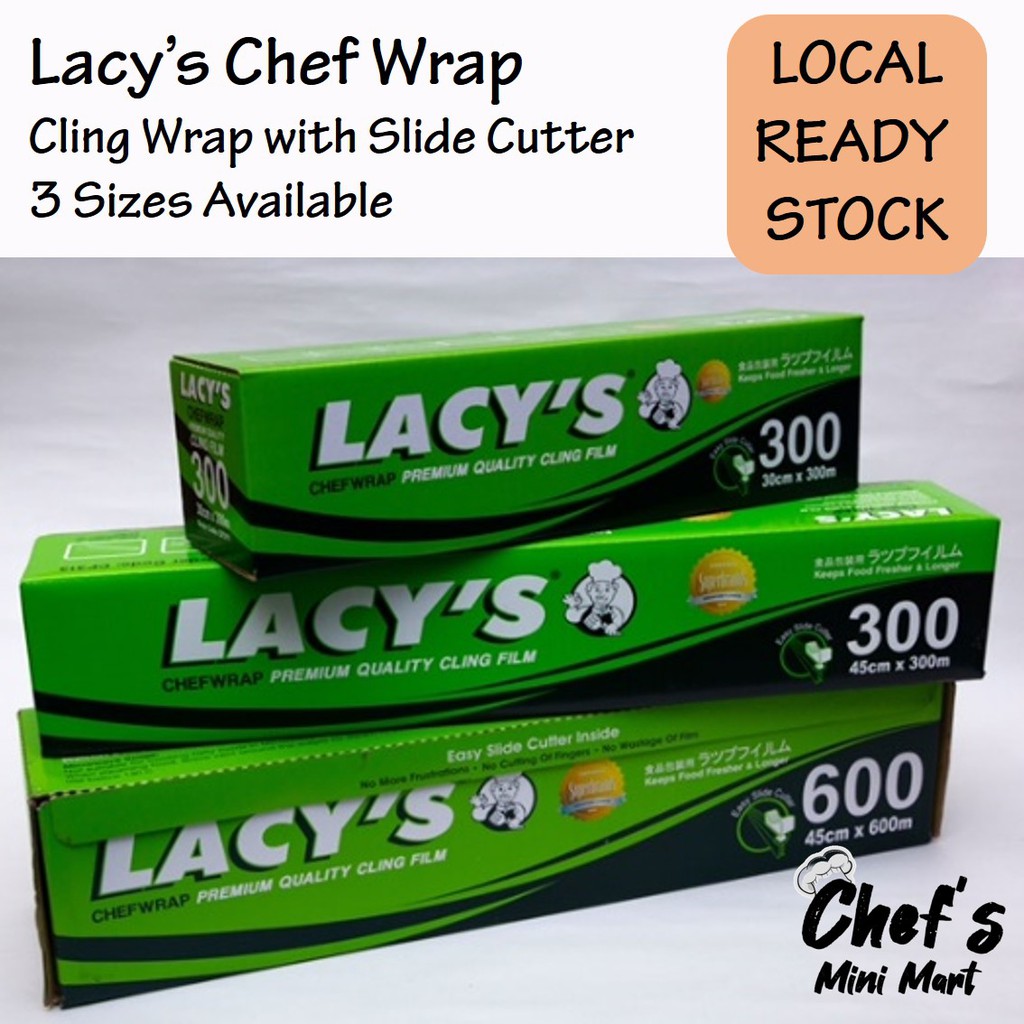 [SG Stock] Lacy's Cling Wrap w Slide Cutter Chef Wrap Kitchen Food