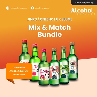 6 x 360ML Jinro/Oneshot Flavoured Soju Bundle