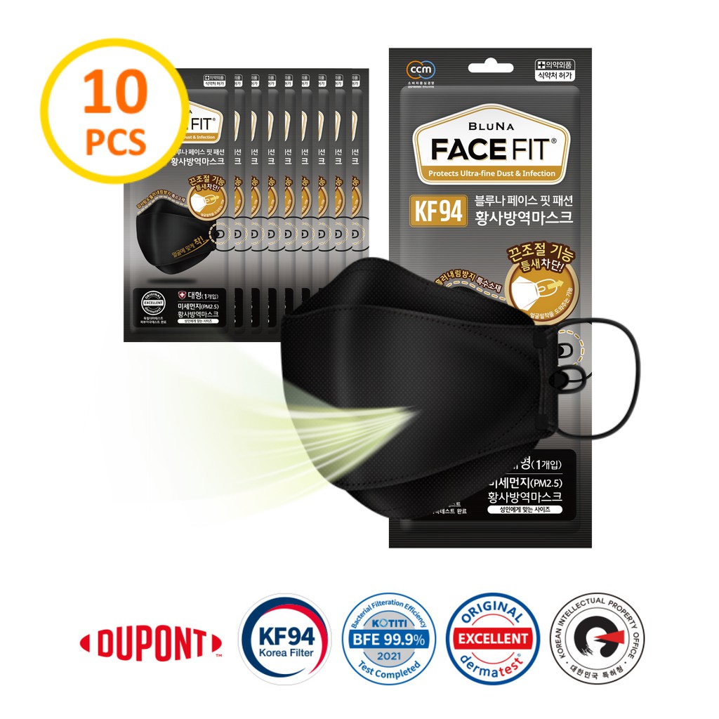 Support Local With adjustable ear loop Local Stock Bluna KF94 Adult