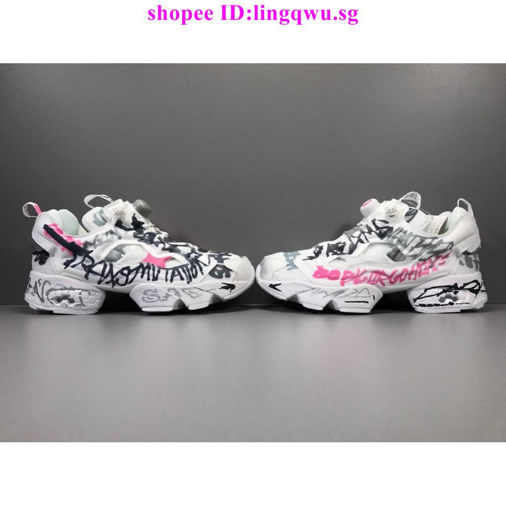 reebok classic insta pump fury vetements white graffiti