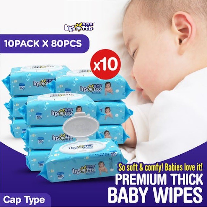 Thick Large Insoftb Premium Baby Wipes 10 Packs Carton Deal Shopee Singapore