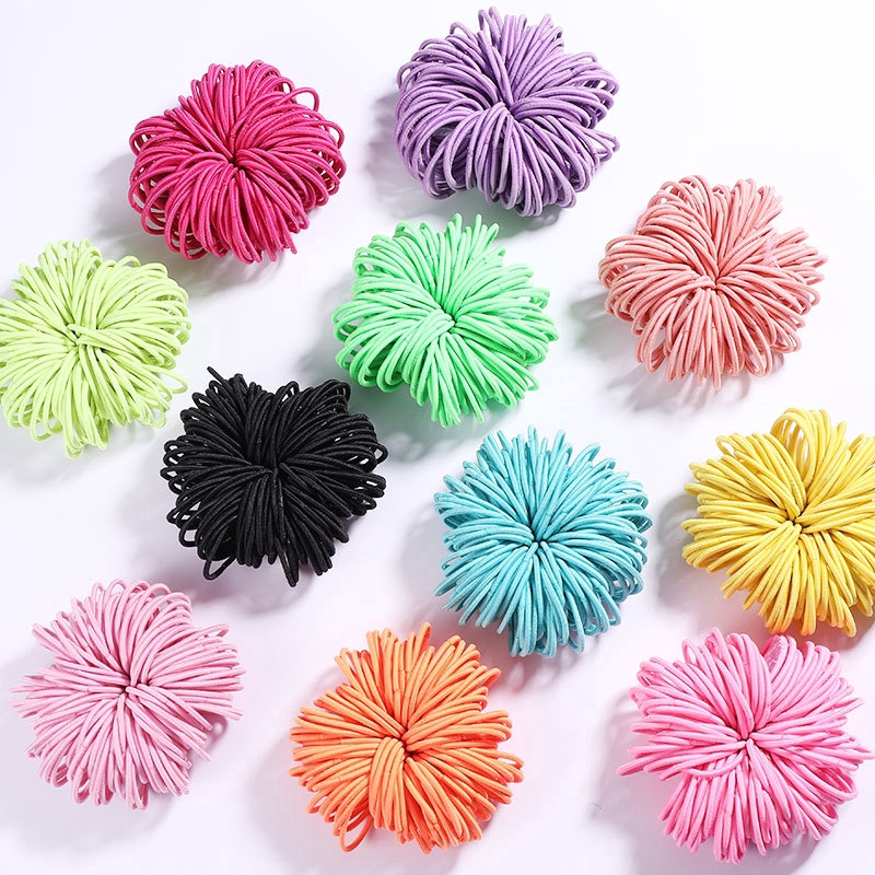 100pcs Lot 3cm Cute Girl Ponytail Hair Holder Thin Elastic Rubber