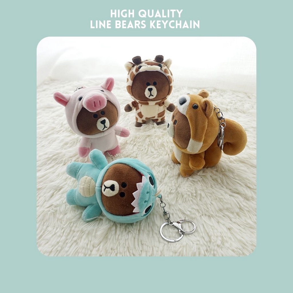 [SG Local Ready Stock] High Quality Line Friend Brown Bear Friends Keychain / Cute Key Chain | Dearestyle