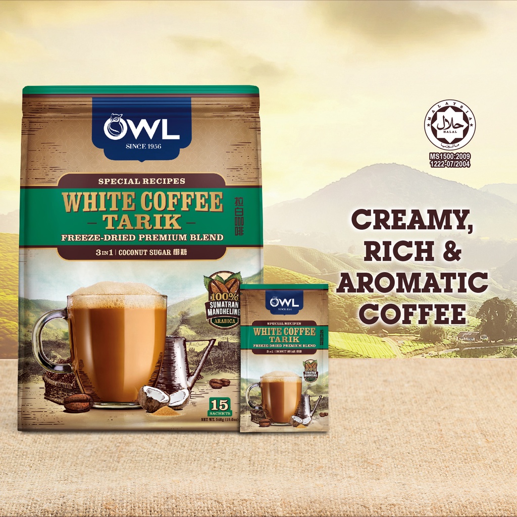 Owl White Coffee Tarik Coconut Sugar Bundle Of 4 Halal Shopee Singapore