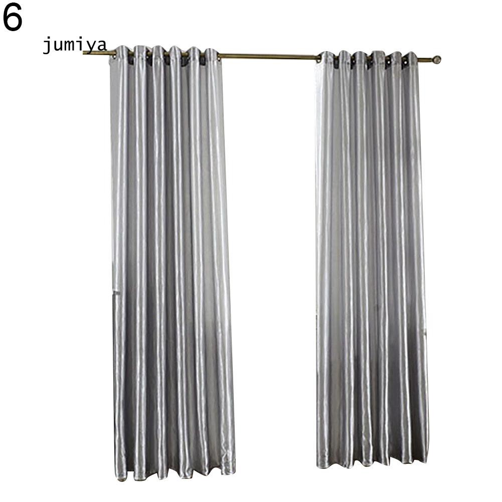 White Satin Window Curtain Balcony Blackout Drapes Panel Valances