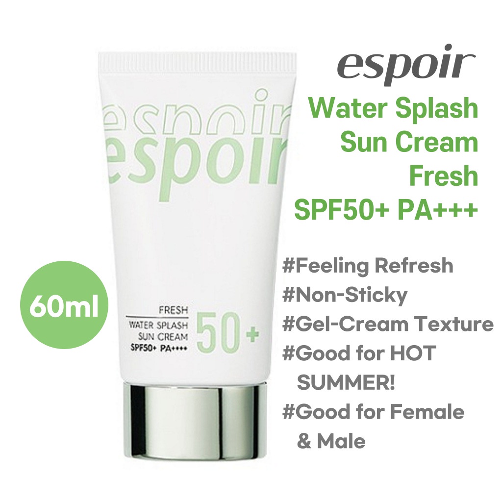 ESPOIR Water Splash Sun Cream Fresh SPF50+ PA+++ 60ml Sunscreen Face UV