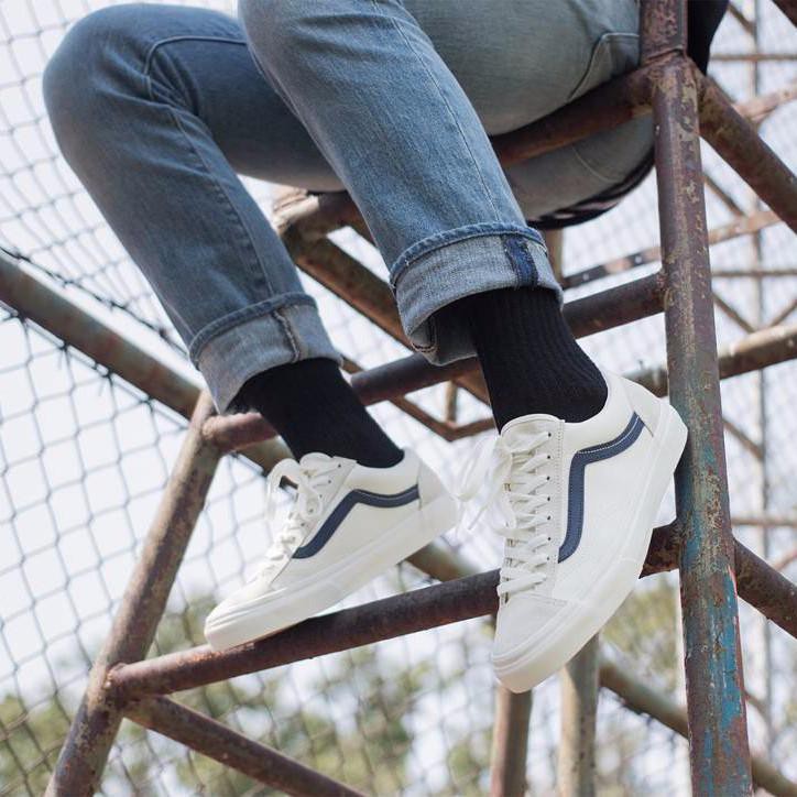 Doco Vans Old Skool Style 36 Marshmallow Dress Blue Shopee