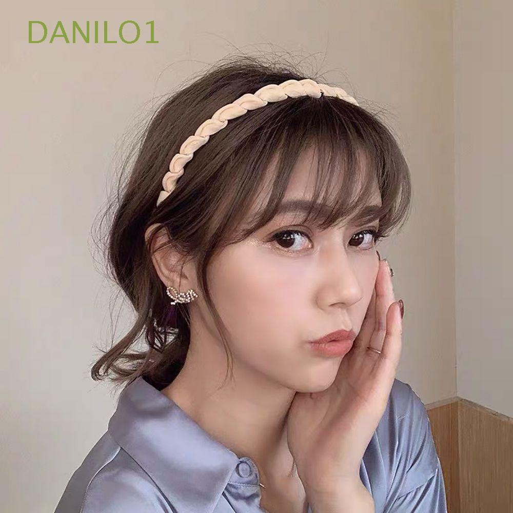 Women Girls Fashion Leather Woven Hair Band Double Braided Headband Multicolors