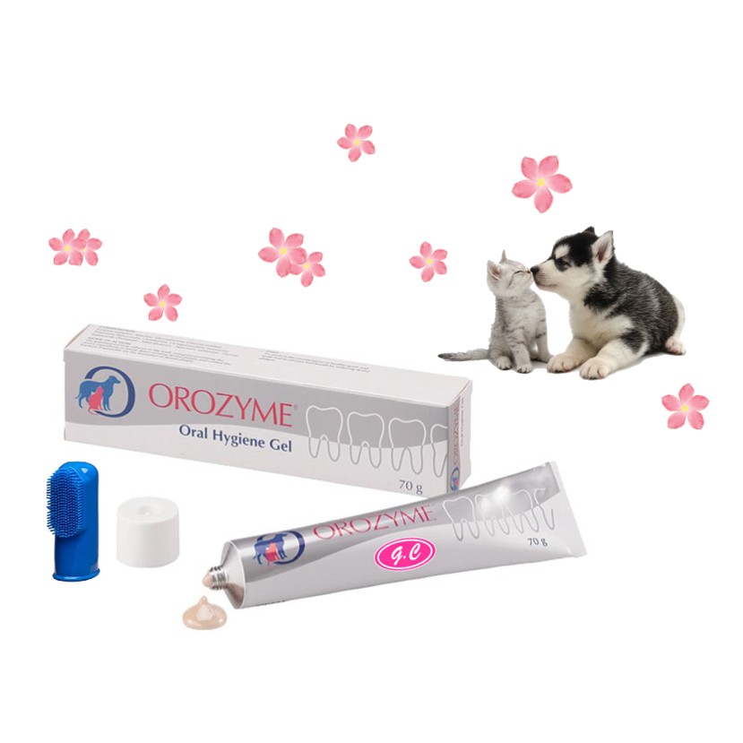 Orozyme Oral Hygiene Gel For Pets (70G With Finger Brush) / Teeth.